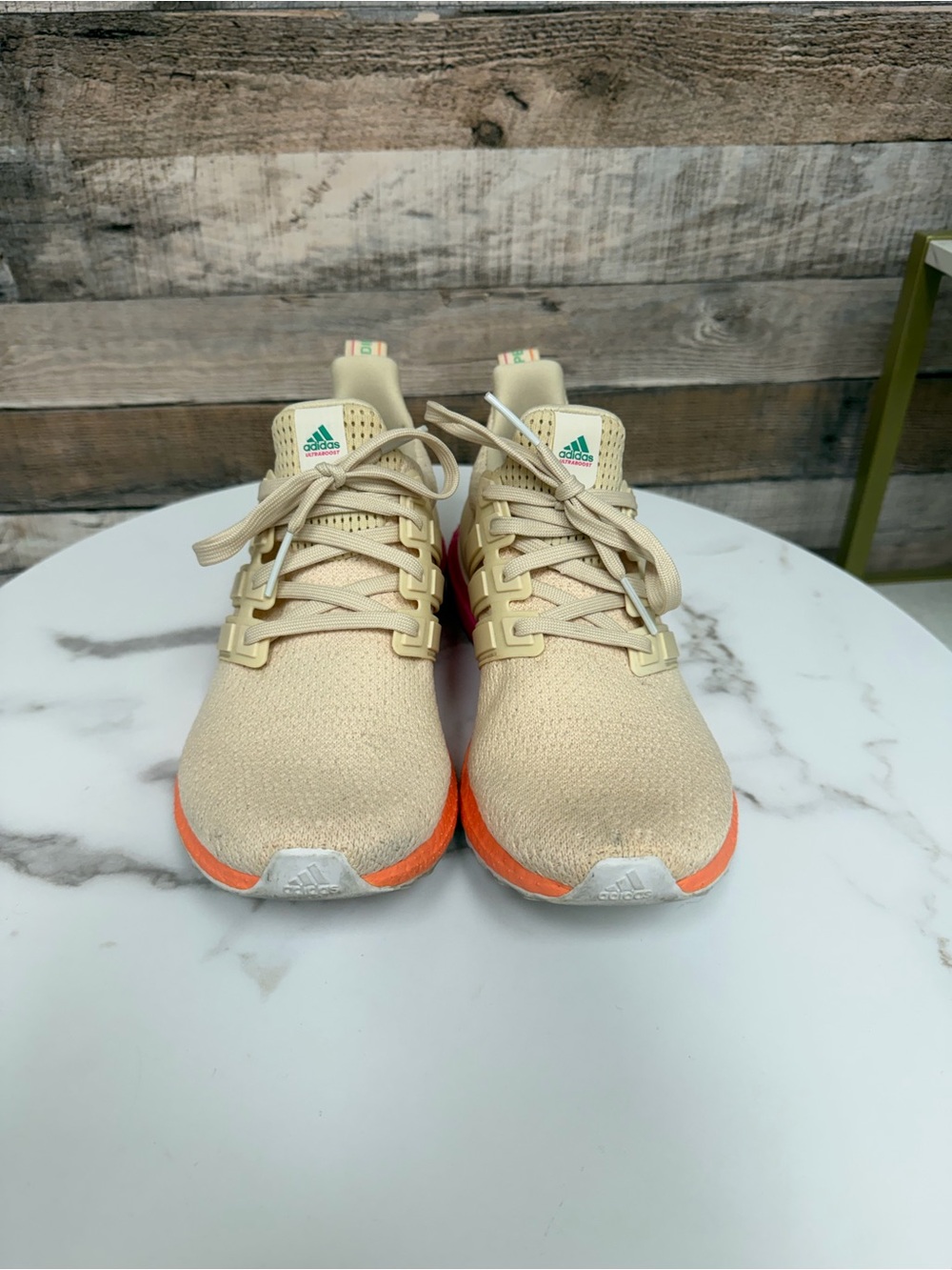 adidas Cream With Neon Accent Ultra Boost DNA Running Shoes